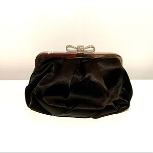 La Regale Evening Clutch with Bow in Black